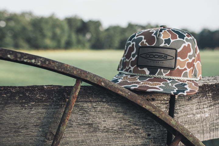 Leather Patched Camo Coosa Hat