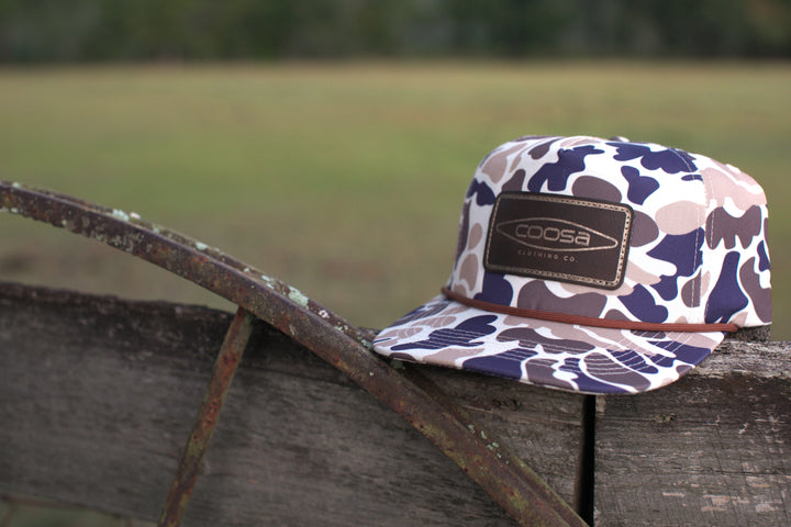 Quick Dry Leather Patch Camo Hat