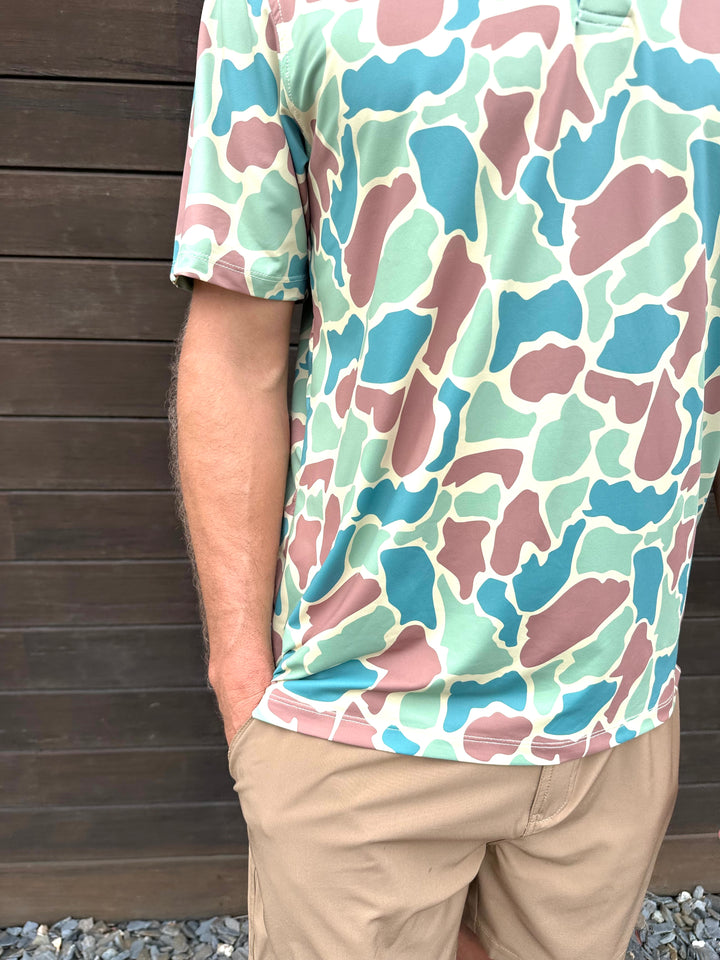 Green Camo Men's Performance Polo