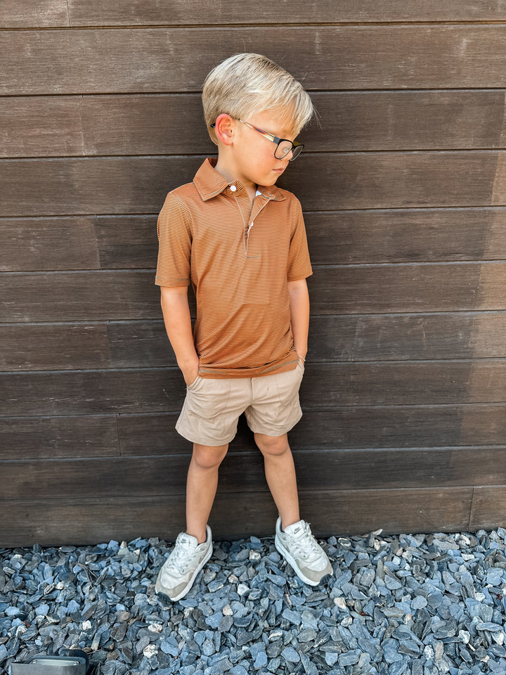 Rust/Hunter Kids Performance Polo