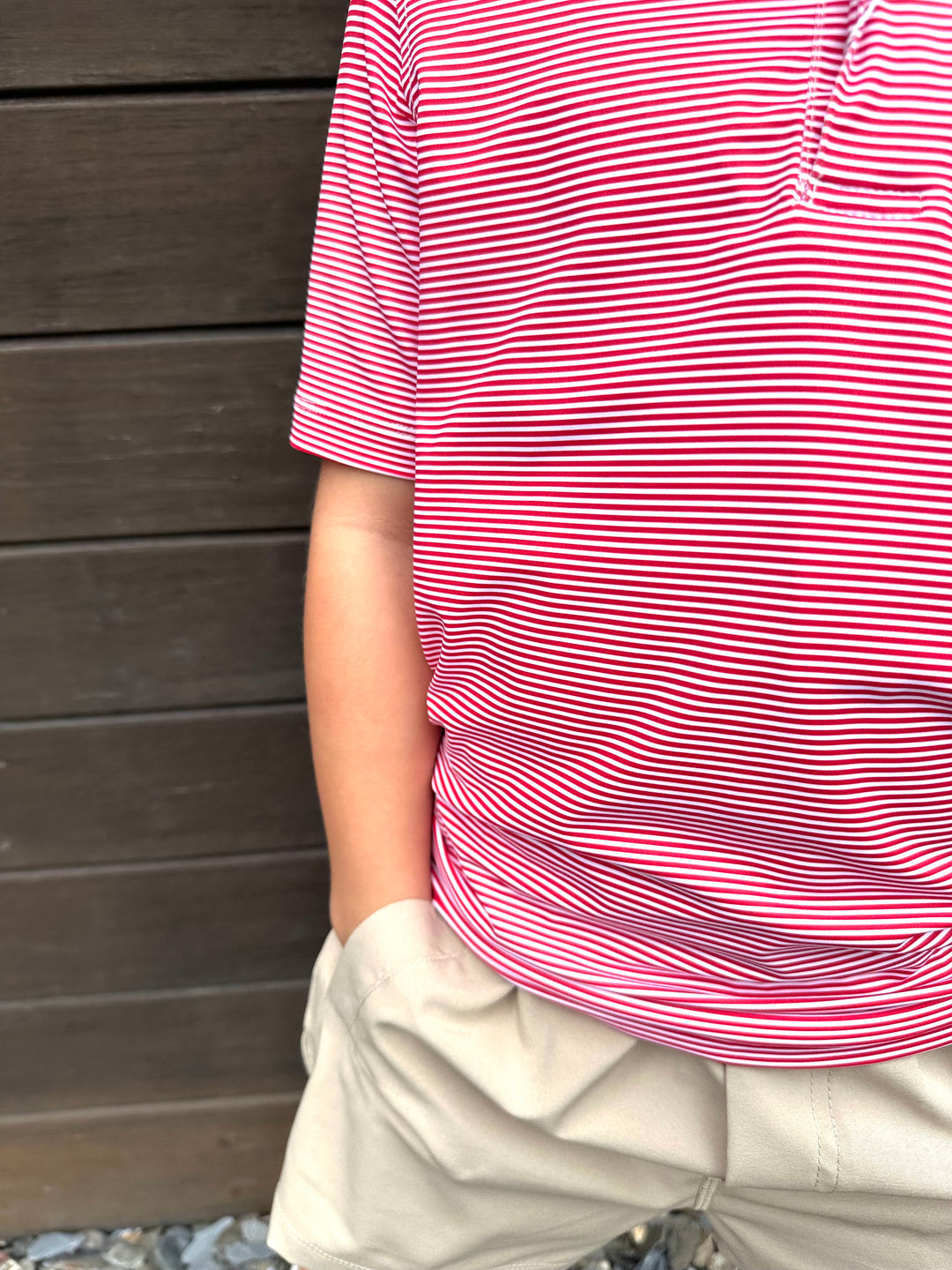 Red/White Micro Kids Performance Polo